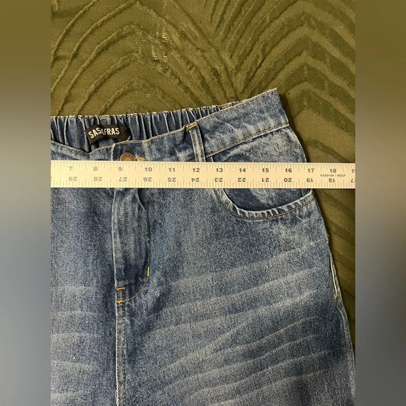 SASSAFRAS Women Blue Pure Cotton Jogger High-Rise size Large - Picture 9 of 11